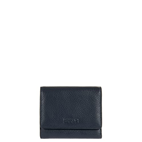 Bric's Marmolada Kompaktes Damen-Portemonnaie aus Leder mit RFID-Schutz, Geldscheinfach, 10 Kartenfächer und Münzfach mit Reißverschluss, Größe: 11 cm x 9,5 cm x 3 cm, Blau von Bric's