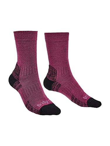 Bridgedale Damen Merino Endurance Socken, leicht, Stiefelhöhe, Größe L, Beerenfarben von Bridgedale