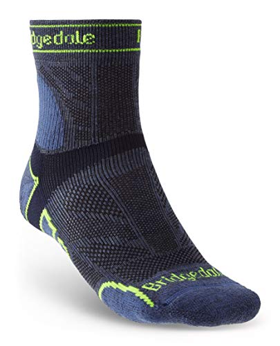 Bridgedale Herren Trail Run Lightweight T2 Merino Performance ¾ Crew Socken, Blau, M von Bridgedale