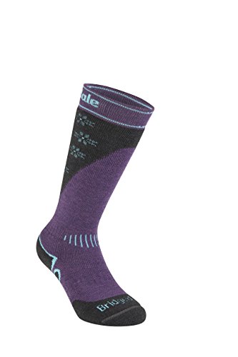 Bridgedale Women's Midweight Plus Ski Merino Endurance Socks, Medium, Dark Purple von Bridgedale