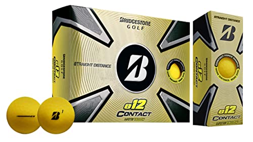 Bridgestone E12 Contact Golf Balls 2023 - Matte Yellow - 1 Dozen, Herren E12 Contact GOLFBÄLLE 2023 – MATTGELB – 1 Dutzend, Matte Yellow, One Size - 3CYX6D von Bridgestone Golf