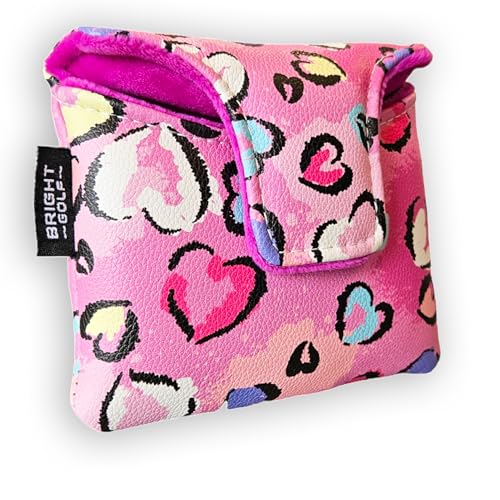 Bright Golf Headcovers Square Schlägel Putter Cover, Pink Hearts Design, tolle Golf Geschenkidee (Square Mallet Putter) von Bright Golf