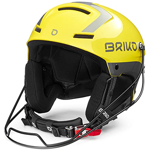 Briko (ZIOIO) Slalom Helmet, Shiny Yellow-Silver, 60 von Briko