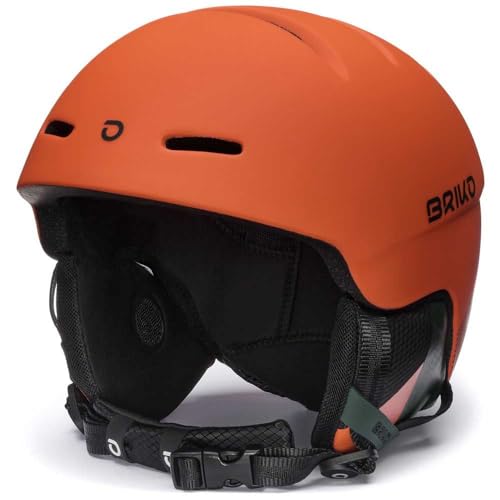 Briko Unisex – Erwachsene Helm Helmet, Matt Pomegranate Orange-Timber Green, L von Briko