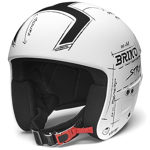 Briko Unisex – Erwachsene Helm Helmet, Matt Weiß-Schwarz, 52 von Briko