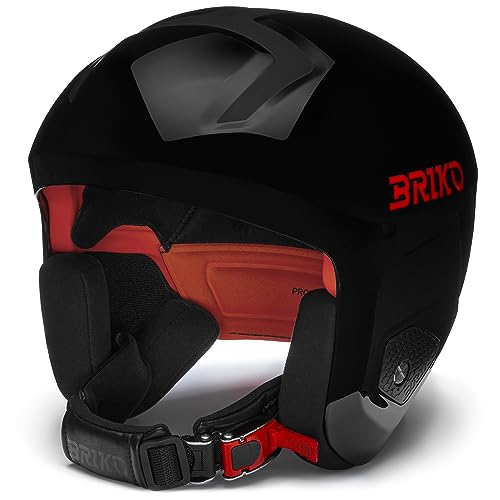 Briko Unisex – Erwachsene Helm Helmet, Shiny Black-ORANGE, L von Briko