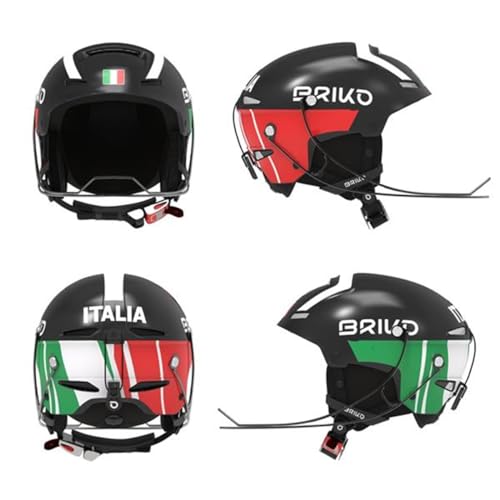Briko Unisex – Erwachsene Helm Helmet, Shiny Black-White, 54 von Briko
