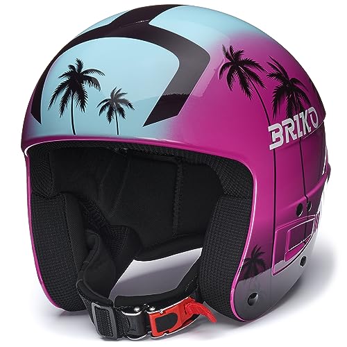 Briko Unisex – Erwachsene Helm Helmet, Shiny Flirt Purple-Turquoise Blue-Mirage Dark Violet, 52 von Briko
