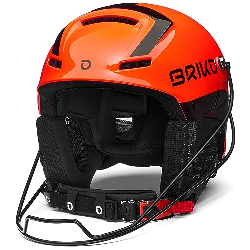 Briko Unisex – Erwachsene Helm Helmet, Shiny ORANGE-SCHWARZ, 58 von Briko