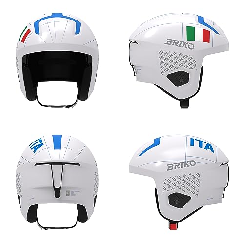 Briko Unisex – Erwachsene Helm Helmet, Shiny White-Science Blue, L von Briko