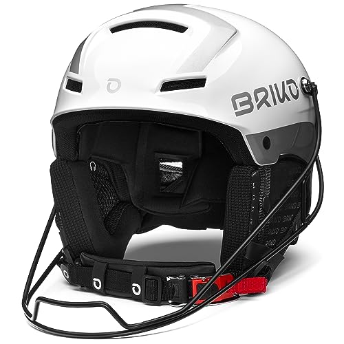 Briko Unisex – Erwachsene Helm Helmet, Shiny White-Silber, 62 von Briko