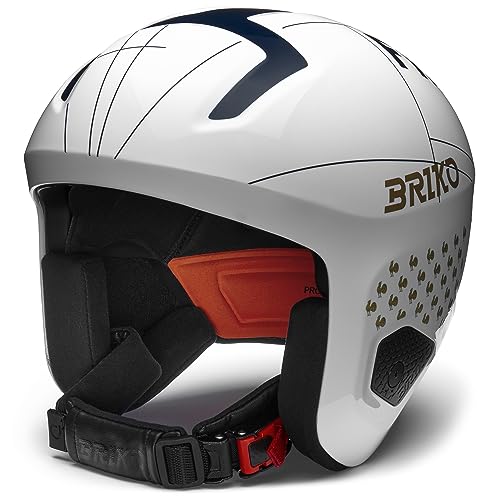 Briko Unisex – Erwachsene Helm Helmet, Shiny White-TANGAROA Blue-Gold, M von Briko