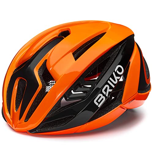 Briko Unisex – Erwachsene Quasar Helmet, Shiny Orange Flame, M von Briko