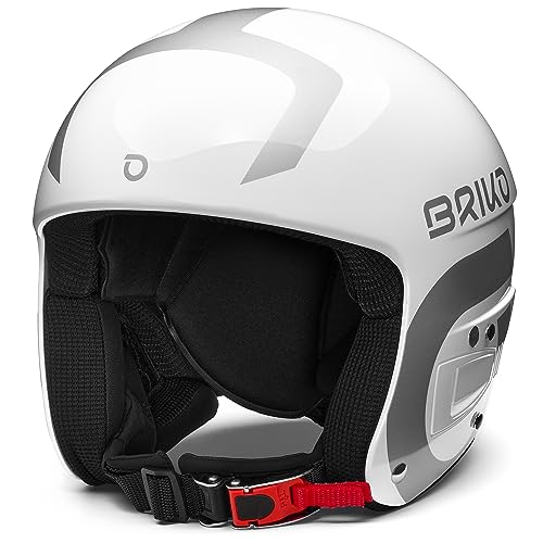 Briko Unisex Kinder Helm Helmet, Shiny White-Silber, XS von Briko