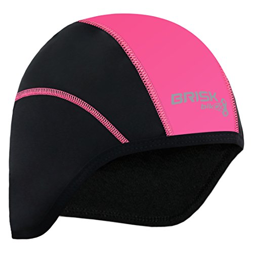 Brisk Bike wintermütze – Radfahren fahrradhelm mütze Atmungsaktiv Winddicht fahrradmütze unter Helm Cycling Cap (Black/Pink, Regular) von Brisk Bike