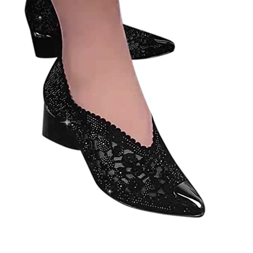 Briskorry Elegante Ballerinas Damen Spitzenschuhe Ballett Pumps Modern Damenschuhe Flach Slip On Hausschuhe Flacher Schuhe Mit Riemchen Geschlossene Ballerinas Spitz Schuhe Bequeme Einzelschuhe von Briskorry