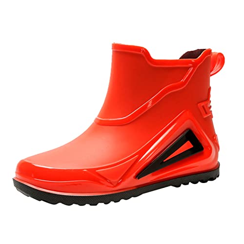 Briskorry Gummistiefel Herren Kurzschaft Wasserdicht rutschfest Regenstiefel Kurz Herrenschuhe Leichte Outdoor Gummistiefelette Bequeme Gefrostete Regenstiefelette von Briskorry