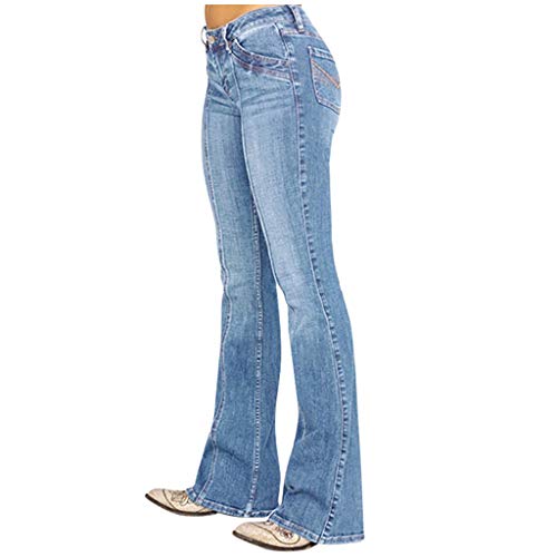 Briskorry Schlaghose Damen Jeans High Waist Vintage Jeanshose Bootcut Jeans Button Jeans Lang Boyfriend Schwarz Hose Jeans Hüfthosen von Briskorry