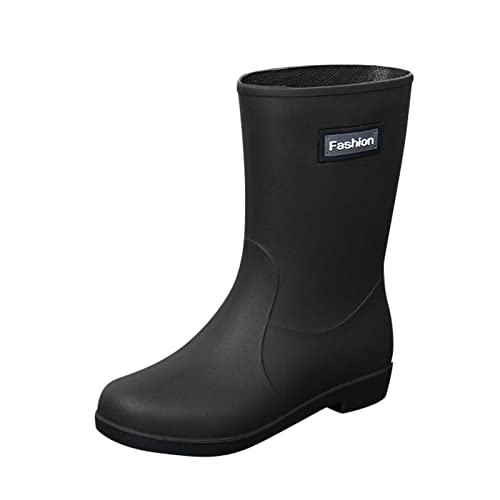 Briskorry Stiefel Damen Gummistiefel Halbhoch Boots Ankle rutschfeste Wasserdichter Regenstiefel Mode Reitstiefel Stiefeletten Gartenschuhe Schnee Schlupfstiefel von Briskorry