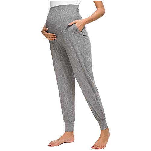 Freizeithose für Schwangere Damen Hosen Elastisch Umstandsleggings Schwangerschaft Bequeme Stretch Jogginghose Trainingshose High Waist Sport Leggings Sporthose Yoga Fitness Hose Umstandsmode von Briskorry