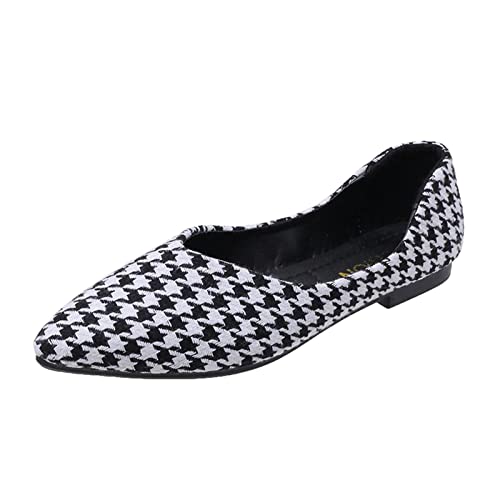 Mode Damen Lässige Schuhe Hahnentritt Freizeitschuhe Atmungsaktive Slip-on Outdoor Schlupfschuh Frauen Bootsschuhe Brautschuhe Hochzeit Schuhe von Briskorry