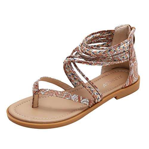 Sommer Sandalen Damen, Sommer Flache Zehentrenner Sandaletten Bohemian Blumen Flip Flops Hausschuhe Pantoffeln Sommerschuhe Frauen Schaftsandalen Elegant Römersandalen Sommer Hausschuhe Strandschuhe von Briskorry