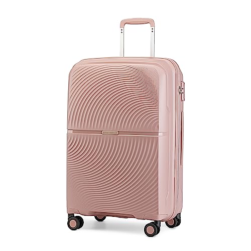 British Traveller Koffer Trolleys Hartschalenkoffer 100% PP (Pink, XL) von British Traveller