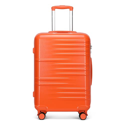 British Traveller Reisekoffer Hartschalenkoffer ABS+PC Koffer Trolleys 74.5 * 49 * 30.5cm Neu Orange von British Traveller