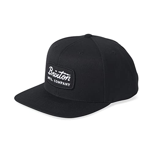 Brixton Jolt Snapback, Men’s Medium Profile, Adjustable, Flat Wide Brim Hat, Acrylic & Wool Blend, Black/Black/White, One Size von Brixton