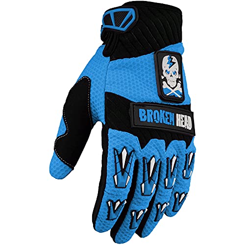 Broken Head MX-Handschuhe Faustschlag - Motorrad-Handschuhe Für Motocross, Enduro, Mountainbike - Hell-Blau (S) von Broken Head