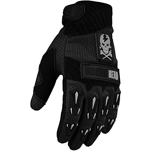 Broken Head MX-Handschuhe Faustschlag - Motorrad-Handschuhe Für Motocross, Enduro, Mountainbike - Schwarz (XS) von Broken Head