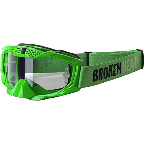 Broken Head MX MX-1 Goggle - Motorrad-Brille Für Motocross, Enduro, Downhill, Offroad - Mit UV-Schutz - Grün von Broken Head