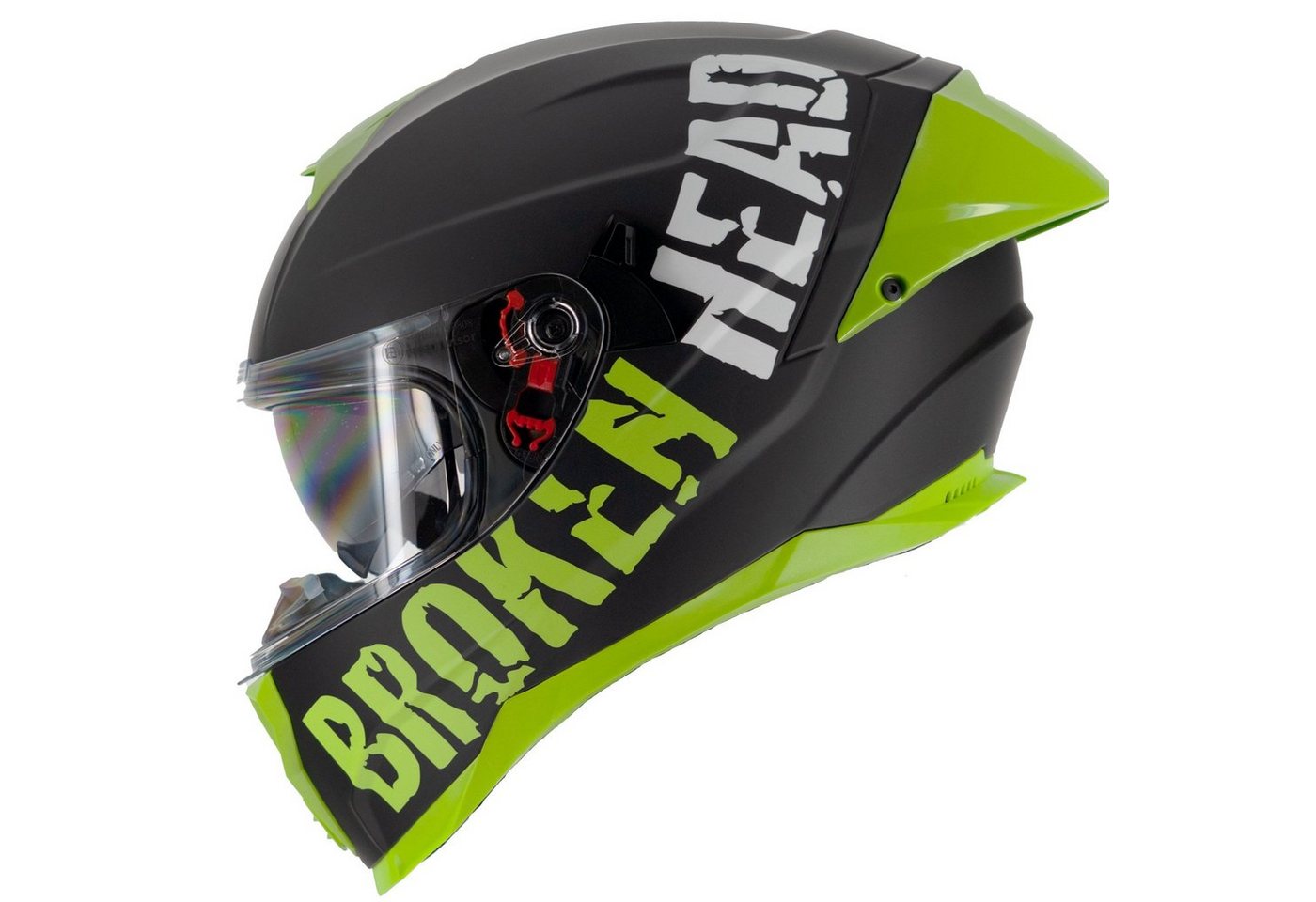 Broken Head Motorradhelm BeProud Pro Sport Grün, Mit Sonnenblende von Broken Head