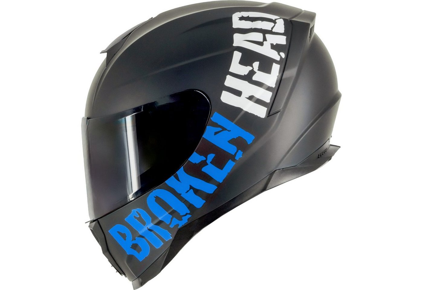 Broken Head Motorradhelm BeProud Sport Blau (Mit Schwarzem Visier), Hochwertiges Design von Broken Head