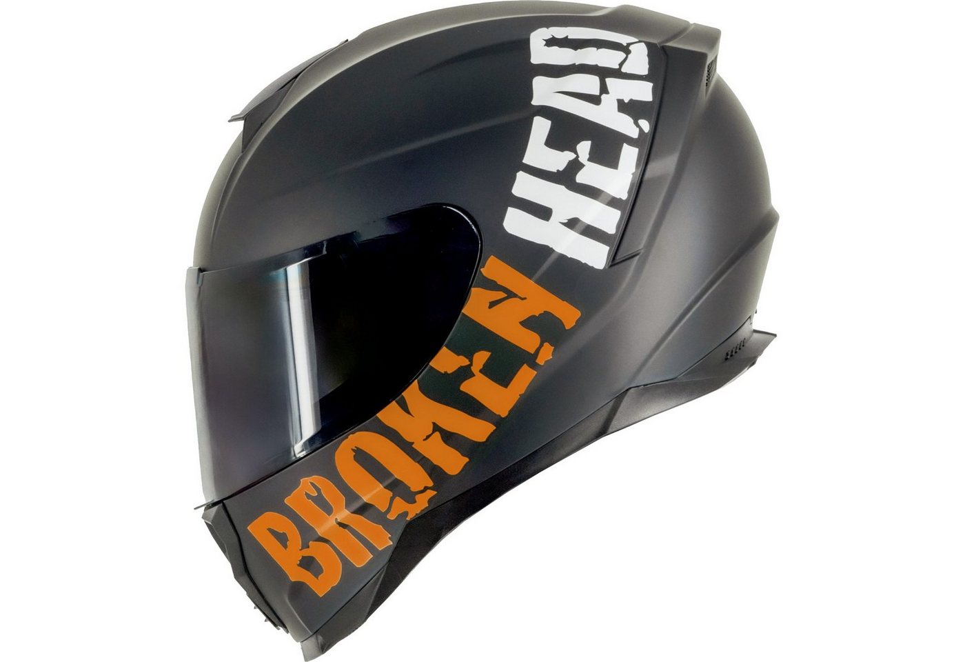 Broken Head Motorradhelm BeProud Sport Orange (Mit Schwarzem Visier), Hochwertiges Design von Broken Head