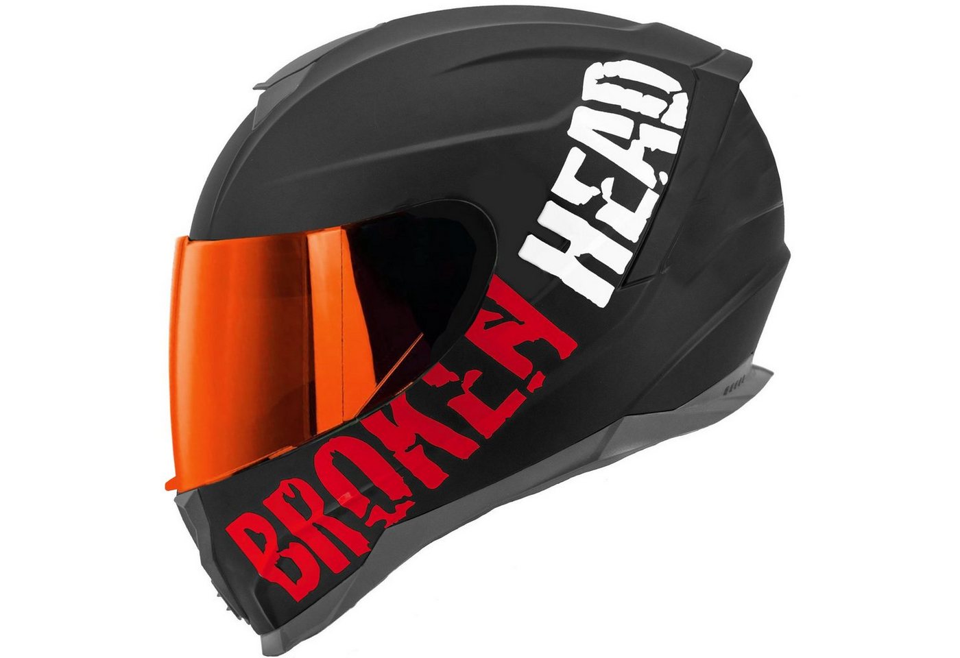 Broken Head Motorradhelm BeProud Sport Rot (Mit Rot Verspiegeltem Visier), Hochwertiges Design von Broken Head