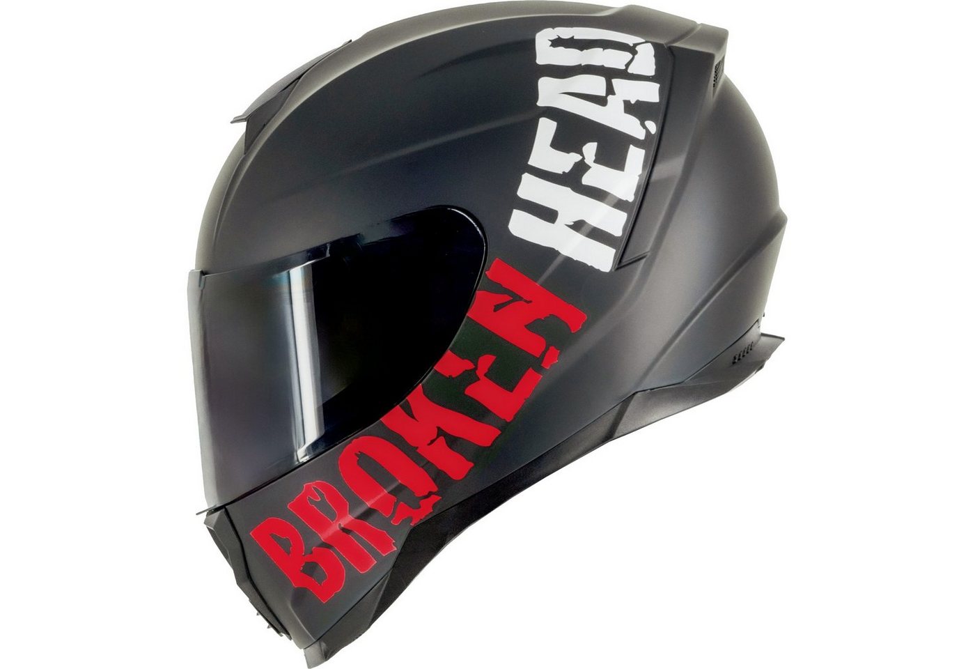Broken Head Motorradhelm BeProud Sport Rot (Mit Schwarzem Visier), Hochwertiges Design von Broken Head