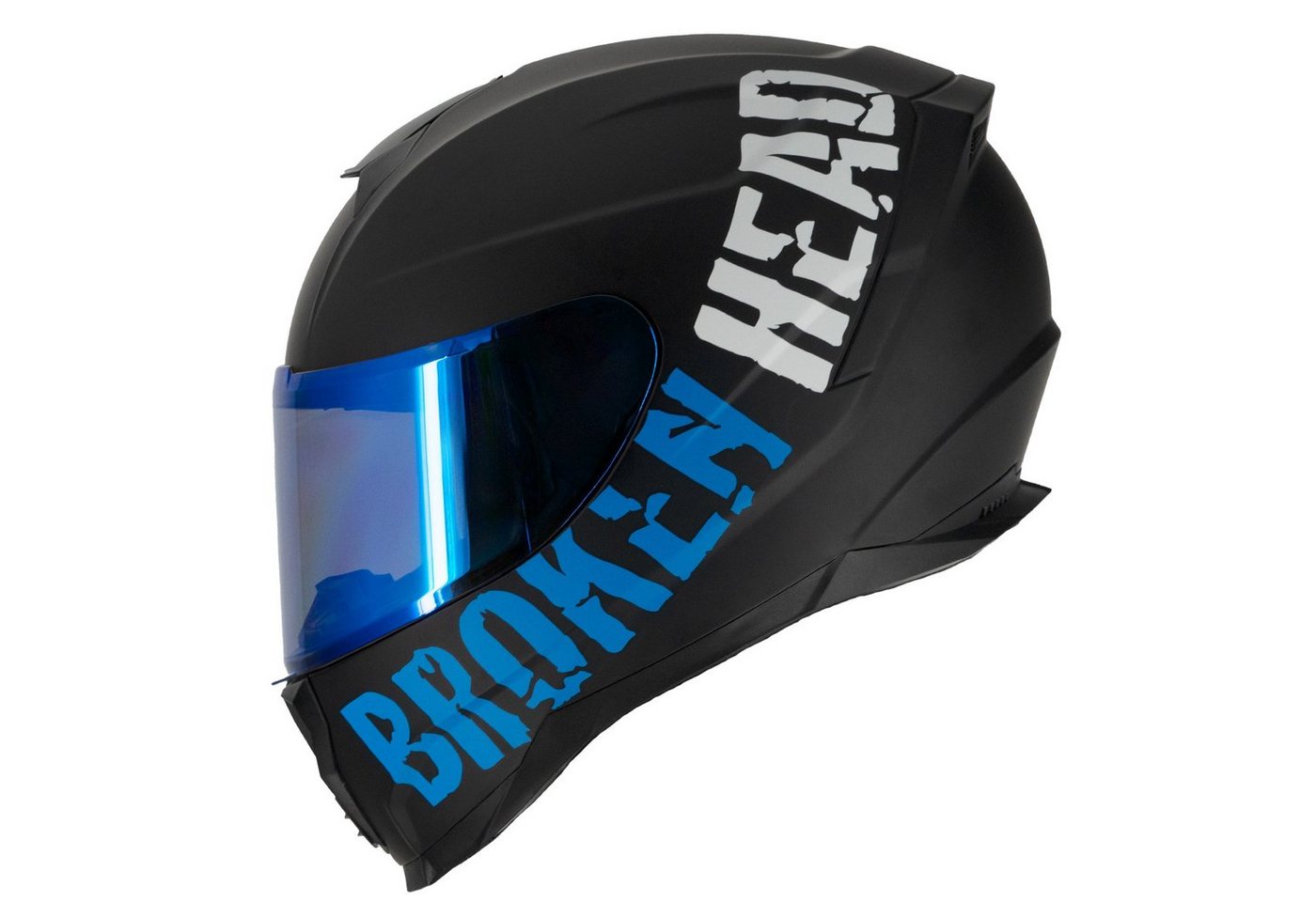 Broken Head Motorradhelm Broken Head BeProud Sport Blau (Mit Blauem Visier), Hochwertiges Design von Broken Head