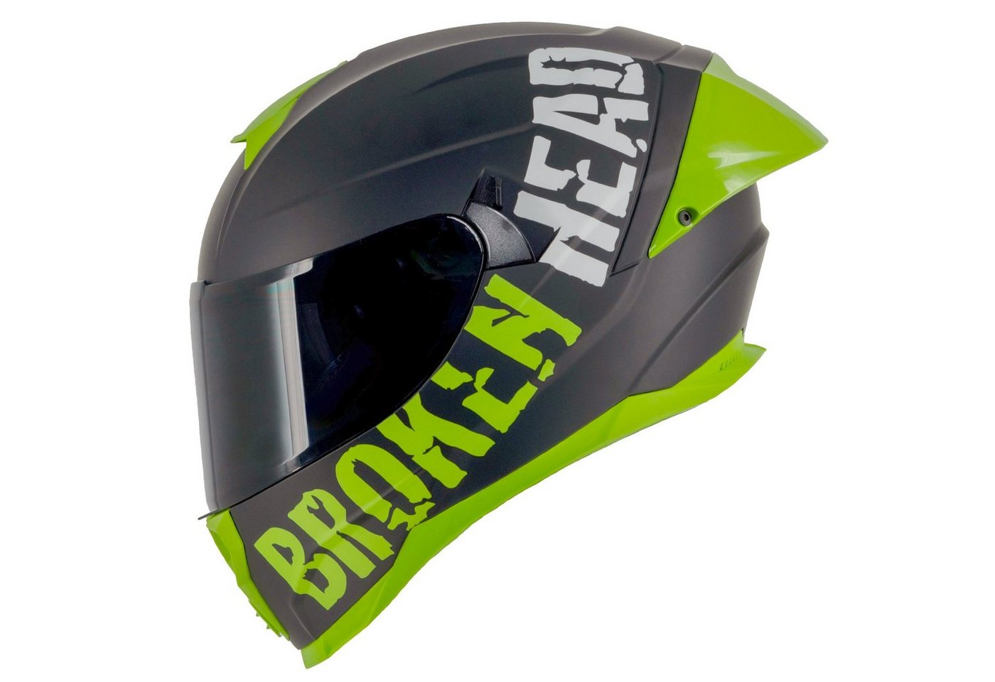 Broken Head Motorradhelm Broken Head Sport Pro (Mit Schwarzem Visier), Mit Sonnenblende von Broken Head