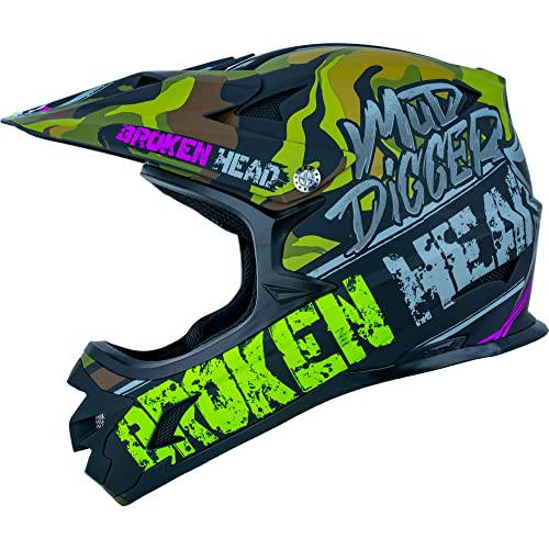 Broken Head Mud Digger Downhill-Helm & Mountainbike-Helm - Fullface-Fahrradhelm für MTB, BMX, DH - Bike-Helm (L (59-60 cm)) von Broken Head
