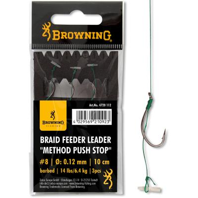 4 Braid Feeder Leader Method Push Stop bronze 7,3kg 0,14mm 10cm 3Stück von Browning