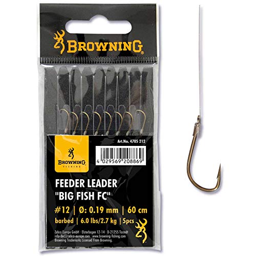 Browning Bronze 16 Feeder Leader Big Fish FC 1,45kg,3,0lbs Ø0,14mm 60cm 5Stück von Browning