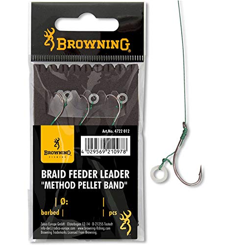 Browning Bronze 4 Braid Feeder Leader Method Pellet Band 7,3kg,16lbs 0,14mm 10cm 3Stück, 4 von Browning