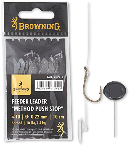 Browning Bronze 12 Feeder Leader Method Push Stop 7,5lbs,3,40kg Ø0,20mm 10cm 6Stück von Browning