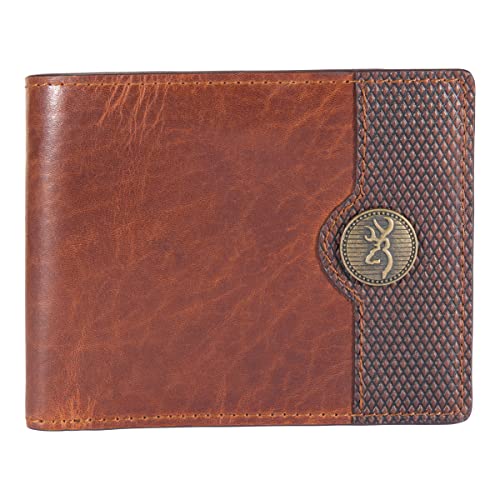 Browning Herren Bifold Heavy Duty Billfold Geldbörsen, erhältlich in Leder und Canvas Styles, Braun, Bifold Wallet, Heavy Duty Billfold Wallets, erhältlich in Leder und Canvas Stilen von Browning