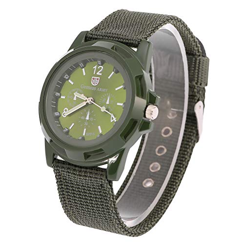 Brrnoo Armbanduhr, Herren Digitale Sportuhr, Elektronische Analoge Runde Uhren Haltbares Nylonband für Den Täglichen Gebrauch Geeignet(Grün) von Brrnoo
