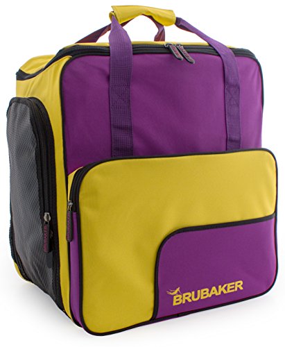 BRUBAKER Skischuhtasche Helmtasche Skischuhrucksack Superfunction Lila Gelb - Limited Edition - von BRUBAKER