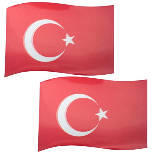 BRUBAKER Doppelpack Auto Magnetflagge Türkei mit 3D-Effekt! von BRUBAKER