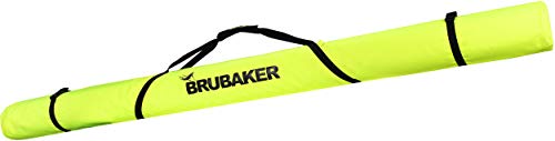 BRUBAKER Langlauf Skitasche XC Touring - Skisack für 1 Paar Ski und 1 Paar Stöcke - Leichtgewicht Ski Bag Neon Gelb/Schwarz 210 cm von BRUBAKER