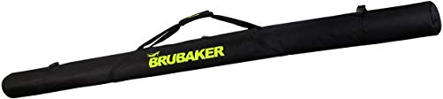 BRUBAKER Langlauf Skitasche XC Touring - Skisack für 1 Paar Ski und 1 Paar Stöcke - Leichtgewicht Ski Bag Schwarz/Neon Gelb 210 cm von BRUBAKER